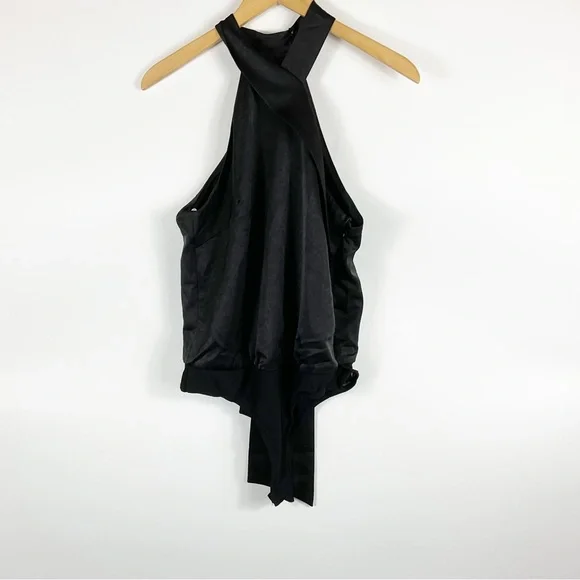 NWT Lulu's Such a Moment Black Satin Sleeveless Bodysuit size Large - Picture 3 of 5